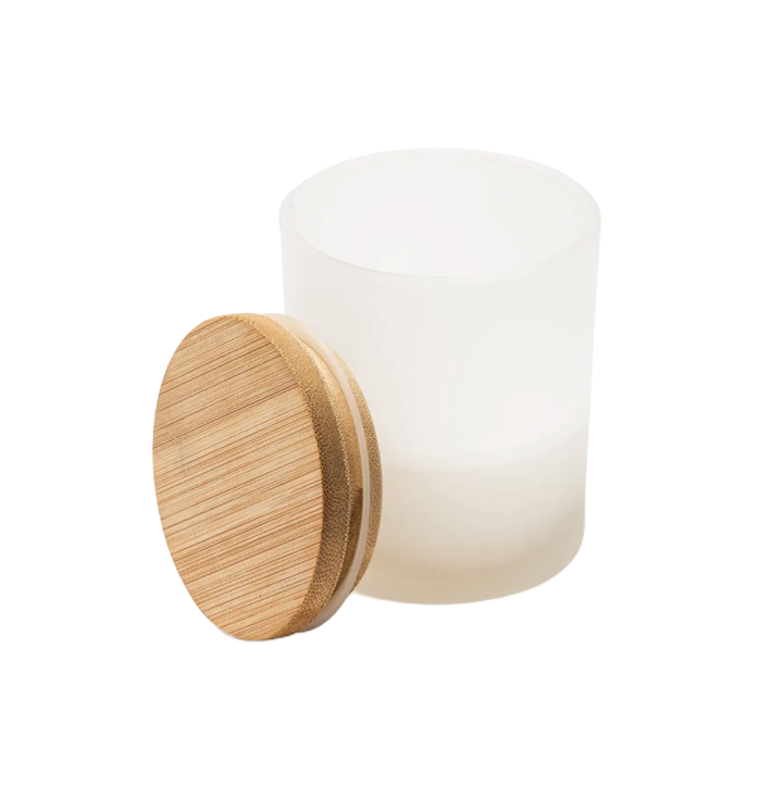 Vela aromática con tapa de bambú